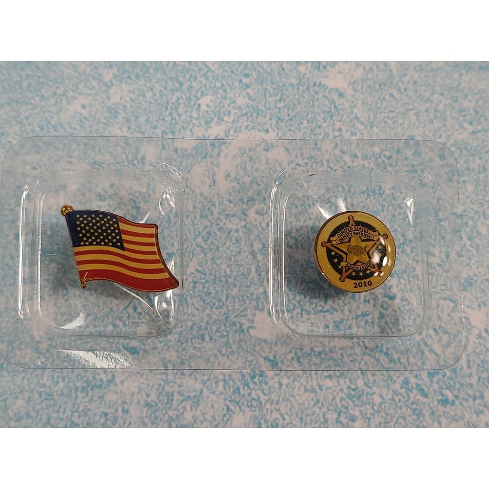 2010 United States Deputy Sheriffs Association American Flag Lapel Pin Set
